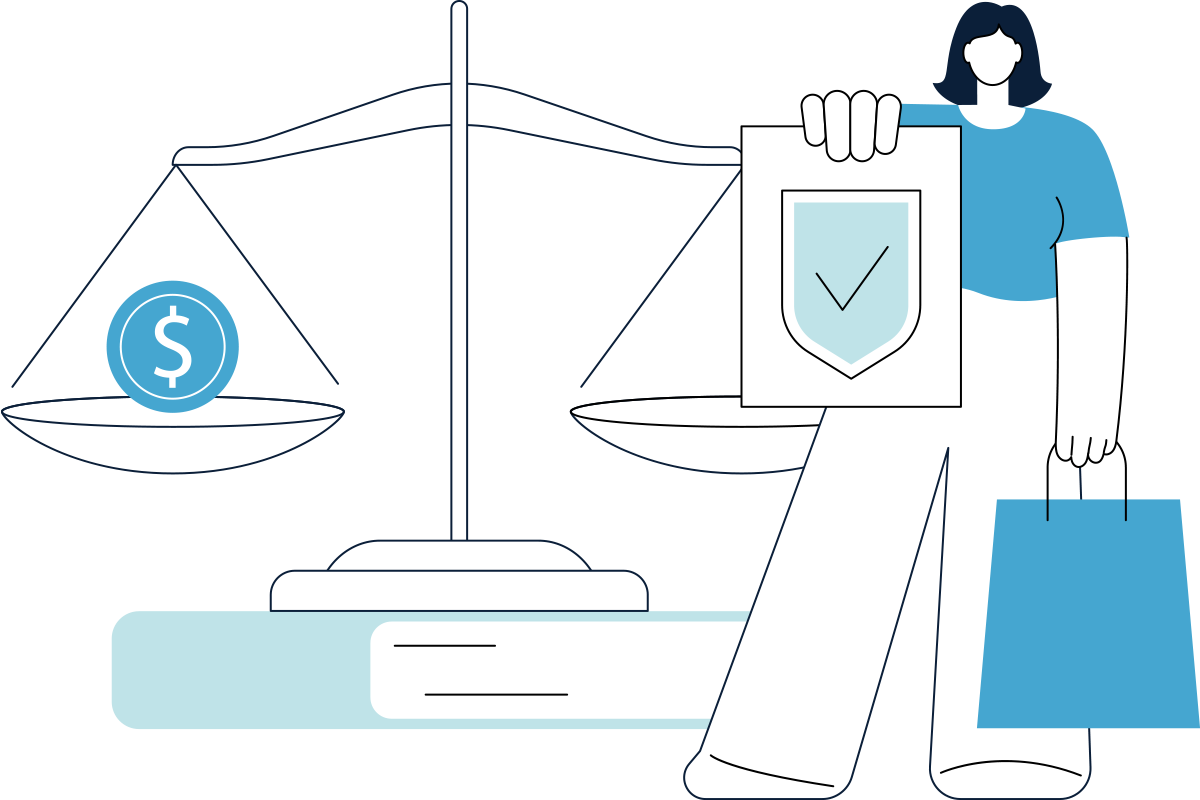 Noelia Ferrer Abogados y Gestores - Servicios jurídicos y Gestoría en Valencia Ilustración de una mujer con la balanza de la justicia.